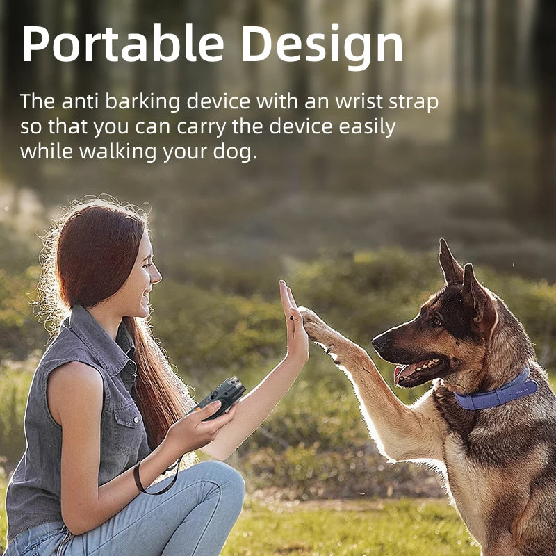 ROJECO 2 In 1 Training & Anti Barking Device Ultrasonic Dog Repeller With Flashlight Stop Attack Rechargeable Repeller For Dog