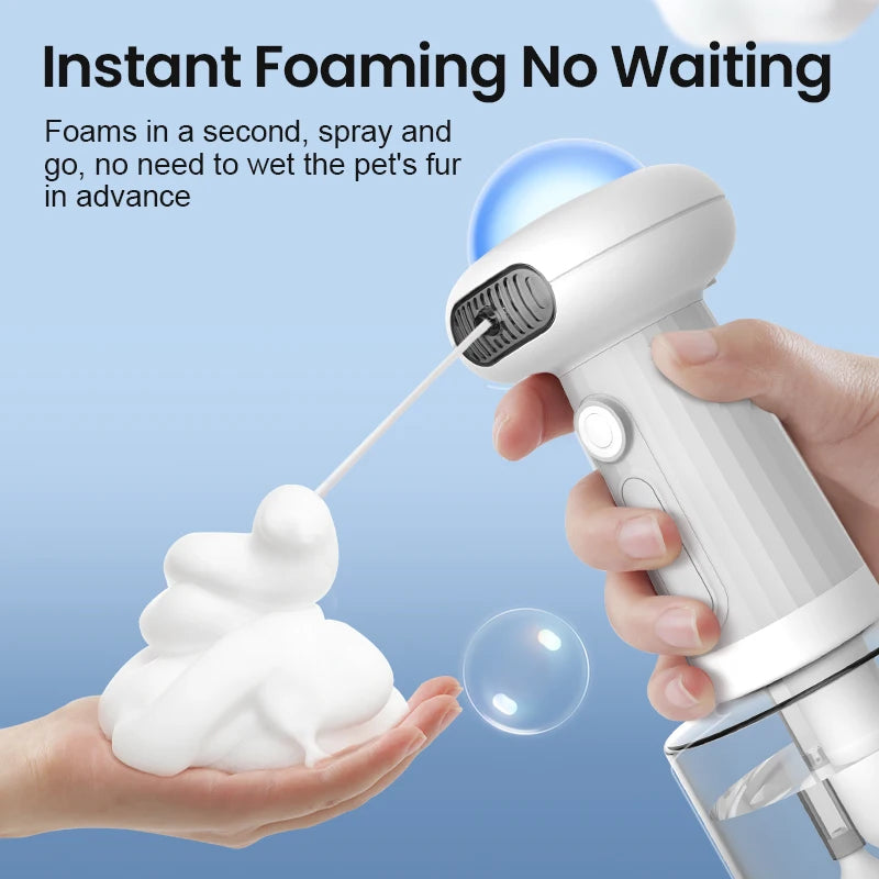 ROJECO Automatic Pet Soap Dispenser Wireless Electric Cat Foaming Machine Dog Cleaning Bath Shampoo Foam Sprayer Pet Supply