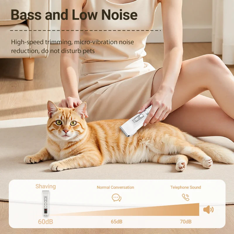 ROJECO Electric Hair Trimmer Professional Dog Hair Clipper For Pet Dog Cat Hair Shaver Haircut Machine Wireless Pet Grooming Kit