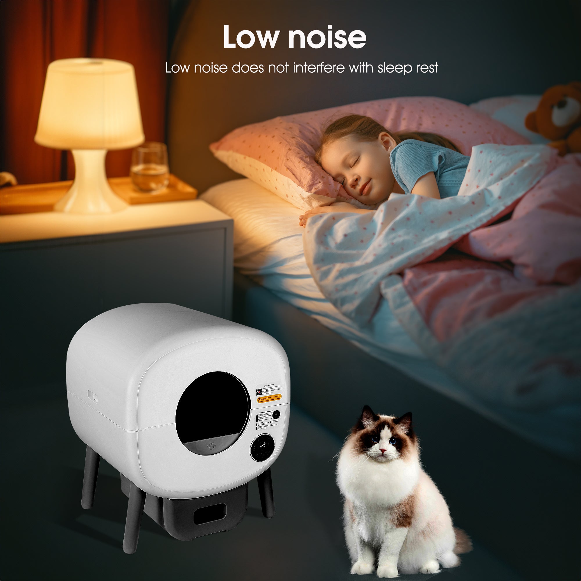 Automatic Smart Cat Litter Box, Large Capacity Self-Cleaning Litter Box