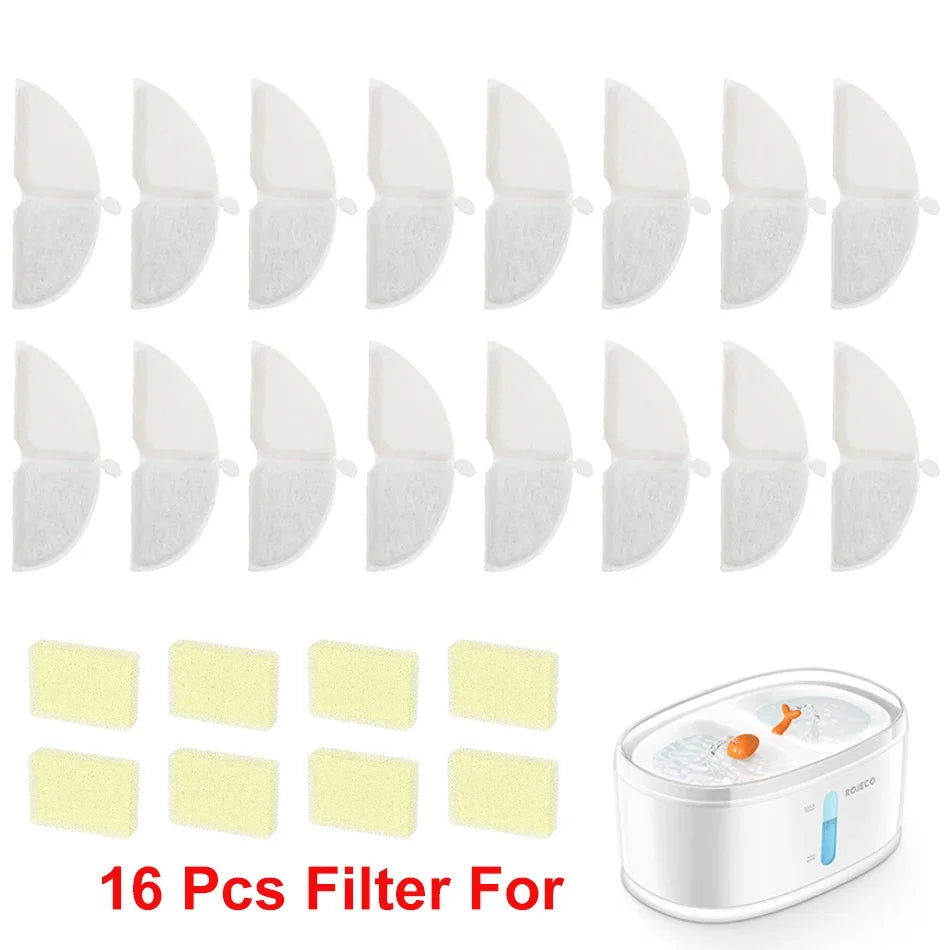 ROJECO Water Fountain Filter Only For Double Cat Water Foutain Replaceable Filters For Cats Drinkers Pet Water Purifier Filters
