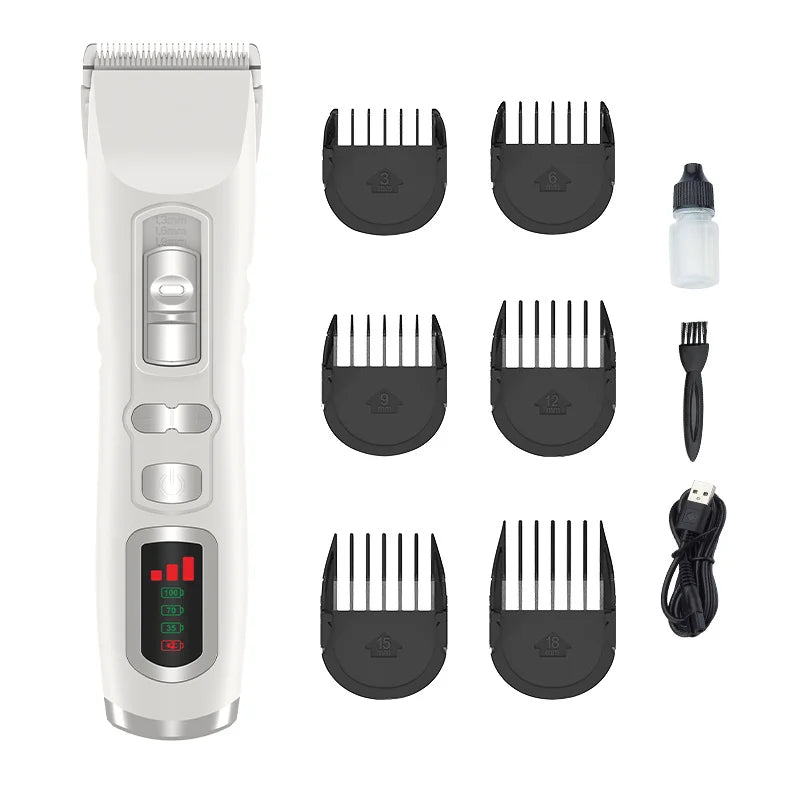 ROJECO Electric Hair Trimmer Professional Dog Hair Clipper For Pet Dog Cat Hair Shaver Haircut Machine Wireless Pet Grooming Kit