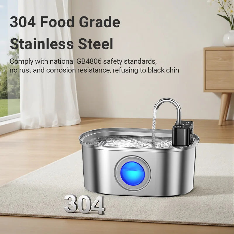 ROJECO 3.2L Wireless Stainless Steel Cat Fountain