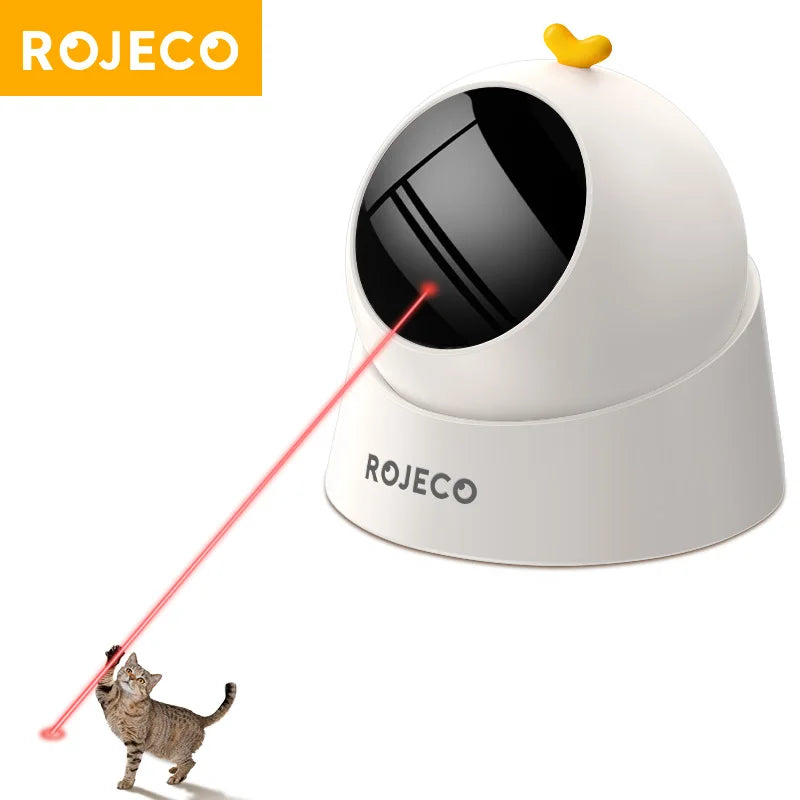 ROJECO Automatic Pet Toy Interactive Electric Cat Laser Toy Indoor Adjustable Smart Teasing Laser Cat Toy For Kitty Dog Supplies