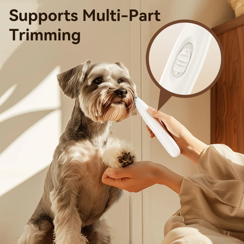 ROJECO Dog Hair Trimmer With LED Light Pet Electric Clipper Rechargeable Cat Claw Hair Trimmer Dog Foot Haircut Grooming Shaver