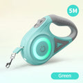 ROJECO 5M Automatic Dog Leash Retractable LED Luminous Leading Fashion Light Straps For Dog Puppy Pet Flexi Walking Running Lead