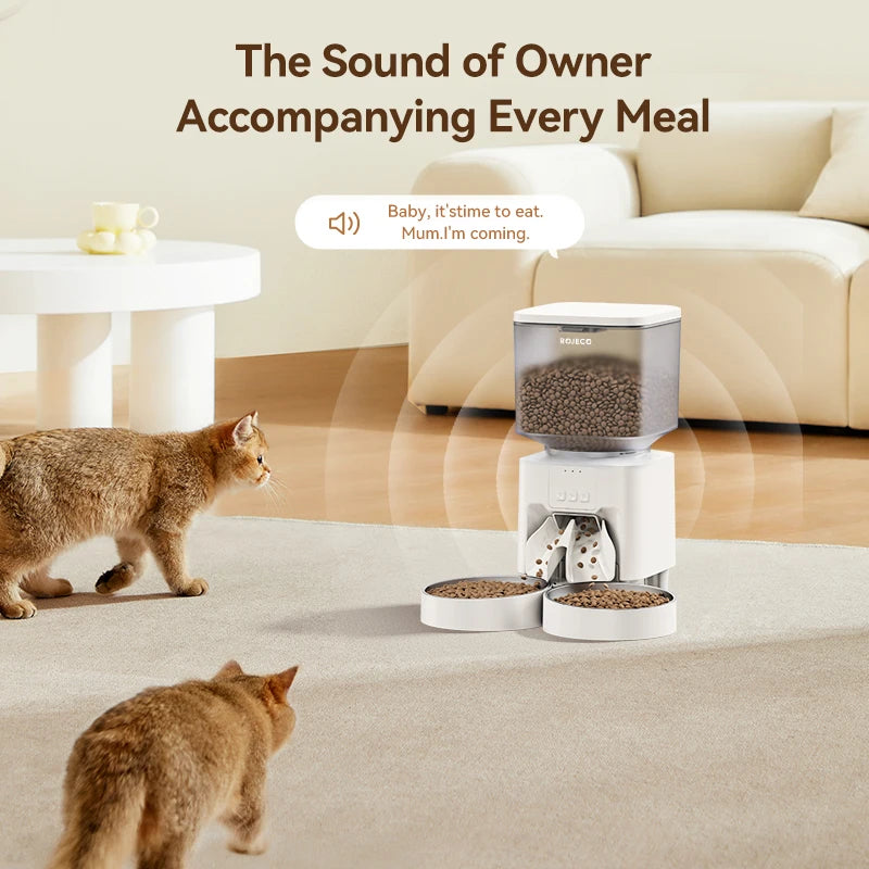 ROJECO 4.5L Automatic Dog Feeder WIFI Version Smart Cat Food Kibble Dispenser APP Remote Control Pet Feeder For Dog Cat Supplies