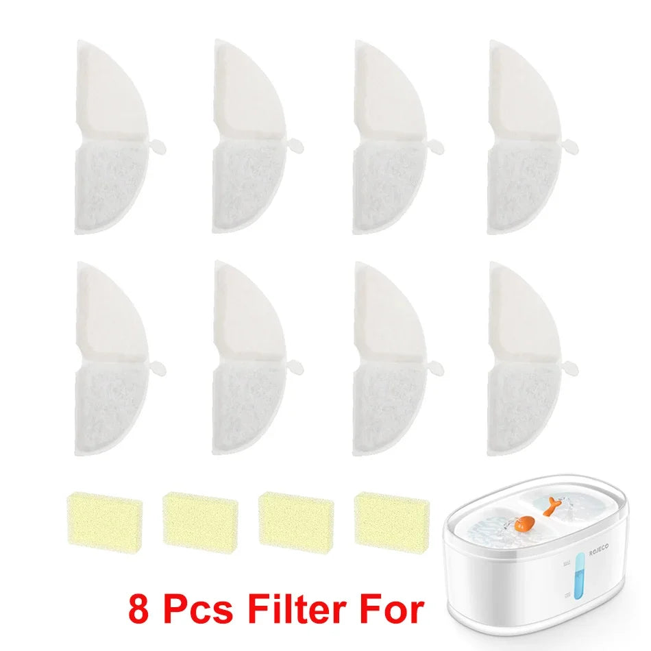 ROJECO Water Fountain Filter Only For Double Cat Water Foutain Replaceable Filters For Cats Drinkers Pet Water Purifier Filters