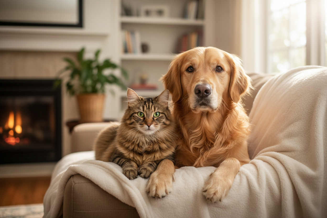 cute dog and cat photo