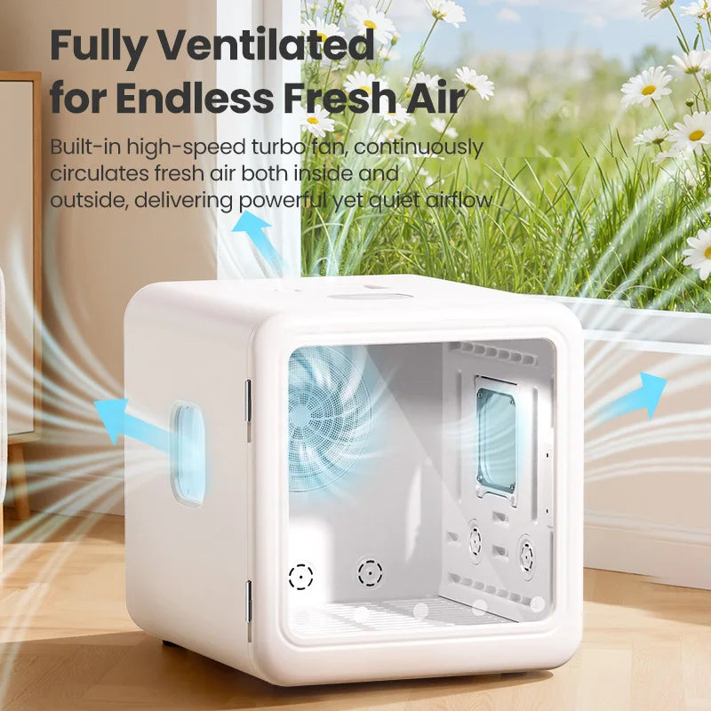 ROJECO Automatic Pet Drying Box 70L Smart Temperature Control Drying Pet Hair Grooming For Dog Cat Dryer 4 Speeds Ultra Quiet