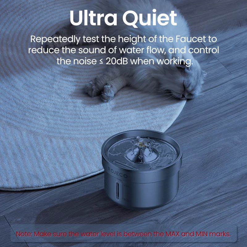 ROJECO Stainless Steel Cat Water Fountain 2L