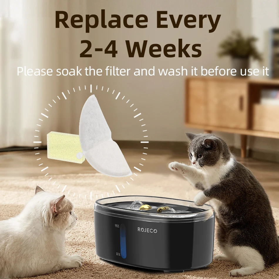 ROJECO Water Fountain Filter Only For Double Cat Water Foutain Replaceable Filters For Cats Drinkers Pet Water Purifier Filters