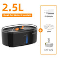 ROJECO Automatic Cat Water Fountain 2.5L Water Dispenser For Multiple Pets Smart Fountain Drinker For Pet Cat Kitten Dual Bowls